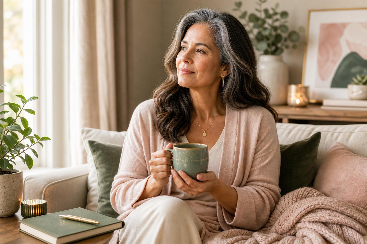 woman holding coffee mug